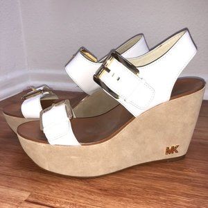 Michael Kors Platform White Wedges